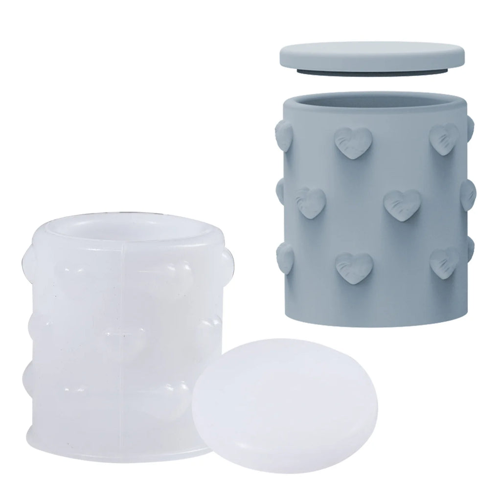 Heart-shaped candle molds and storage boxes—easy to demold ,Suitable for candles, soap, bath bombs, Mother's Day Gifts
