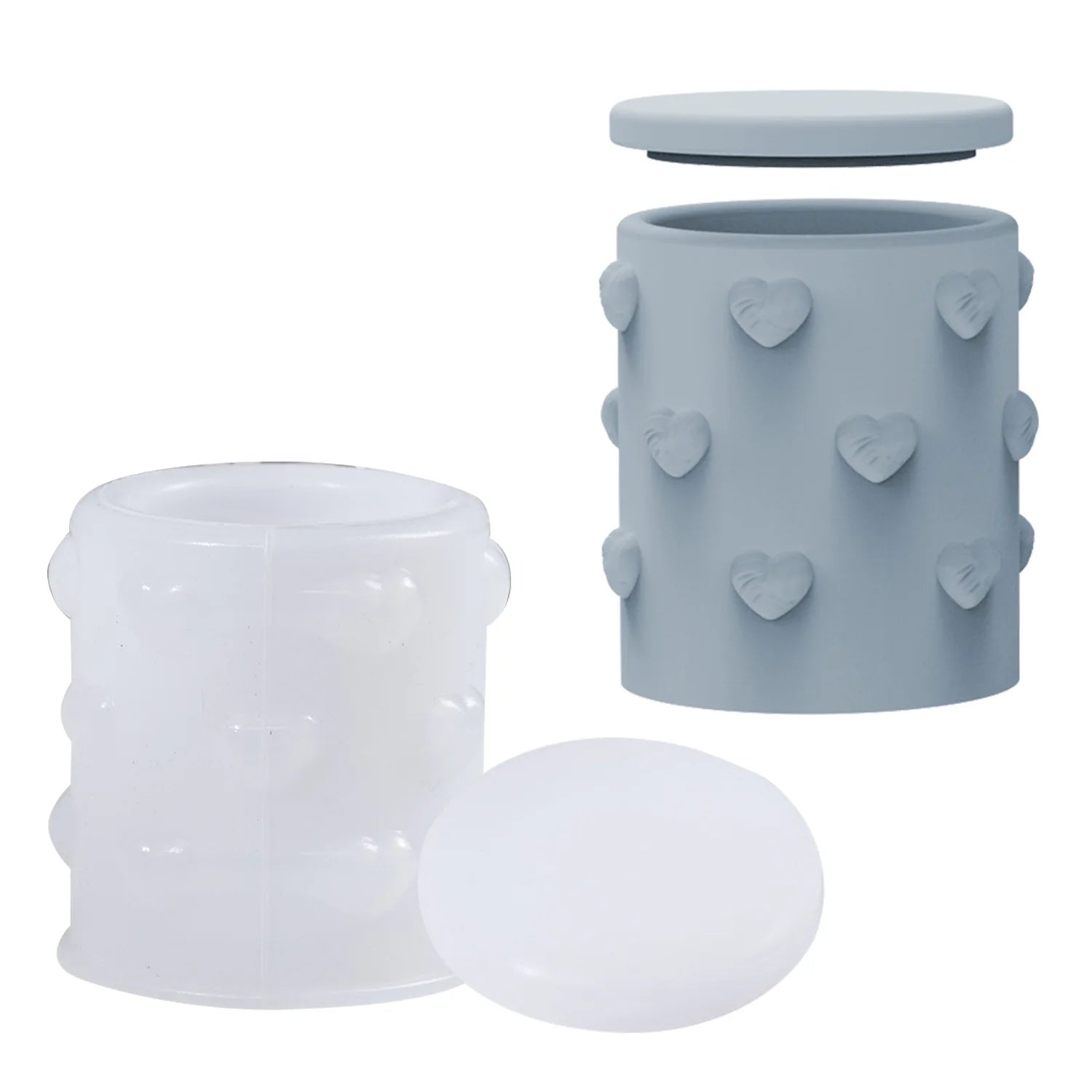 Heart-shaped candle molds and storage boxes—easy to demold ,Suitable for candles, soap, bath bombs, Mother's Day Gifts