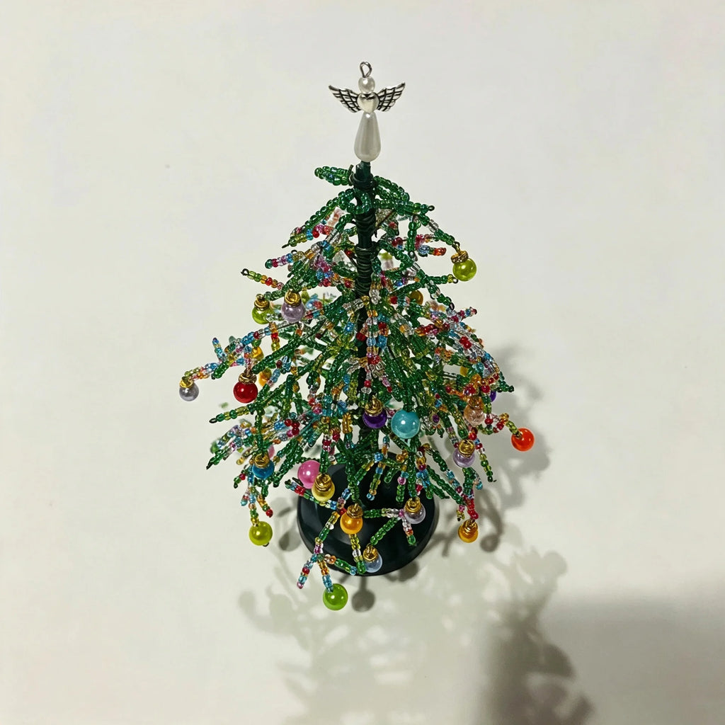 DIY Beaded Christmas Tree Kit Handmade Mini Tabletop Xmas Tree Ornament Craft Set Home Holiday Desktop Decoration Christmas Gift