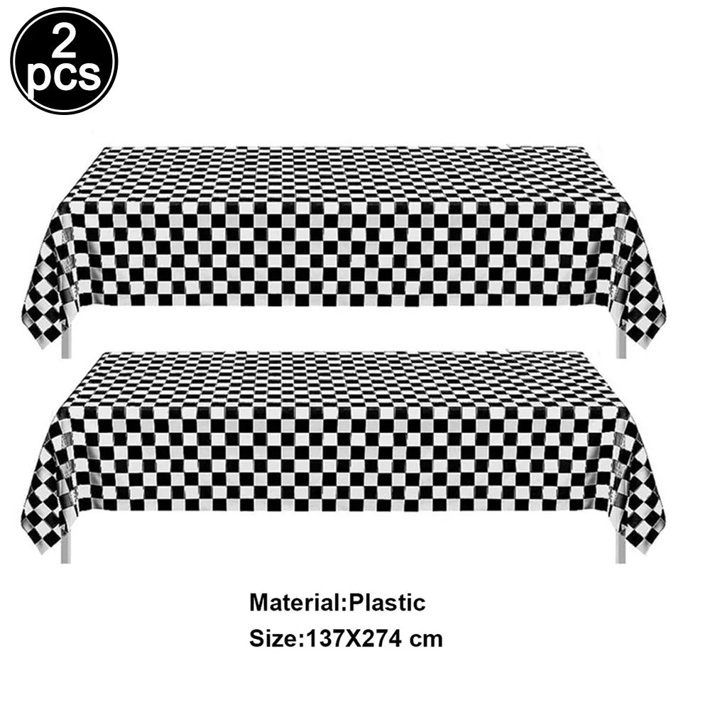 Racing Car Theme Party Decoration Checkered Paper Cups Cake Toppers For Race Theme Party Decor Car Theme Birthday Party Supplies