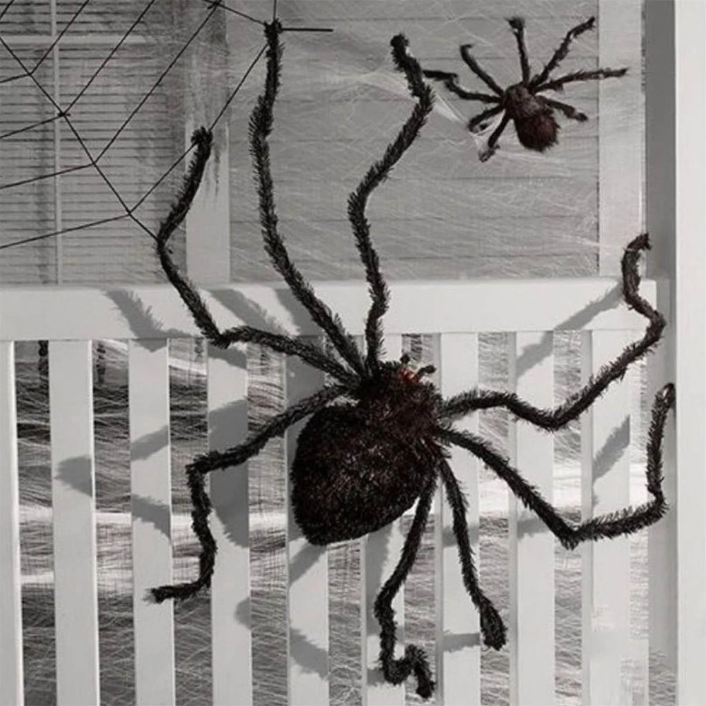 Halloween Spider Decoration Outdoor Black Soft Hairy Scary Spider Realistic Large Spider Props for Home Yard Party Decoration