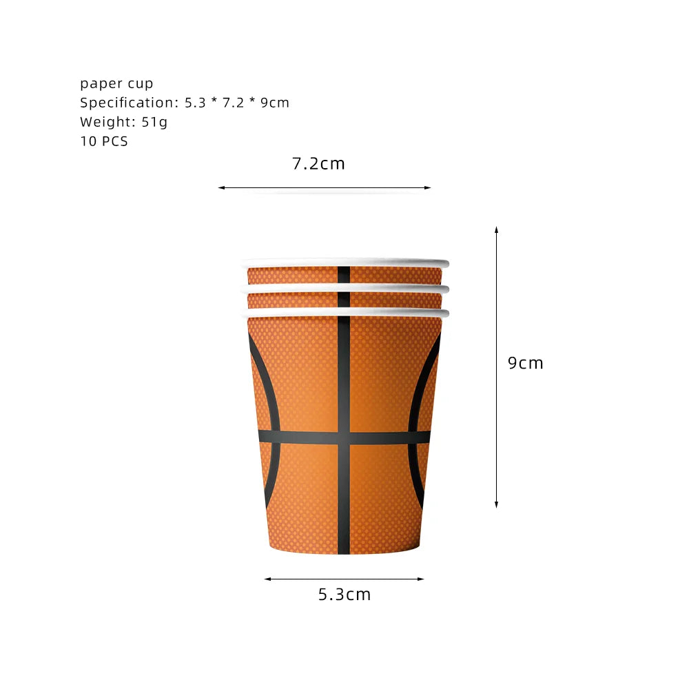 Basketball Theme Party Decorations  Disposable Tableware Set Baby Shower Favor Balloon Banner Tablecloth Kids Party Supplies