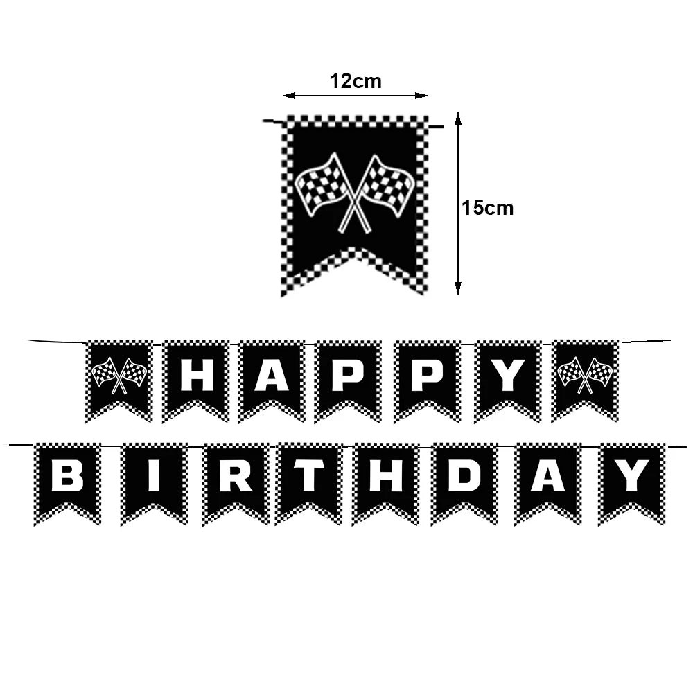 Racing Car Theme Party Decoration Checkered Paper Cups Cake Toppers For Race Theme Party Decor Car Theme Birthday Party Supplies