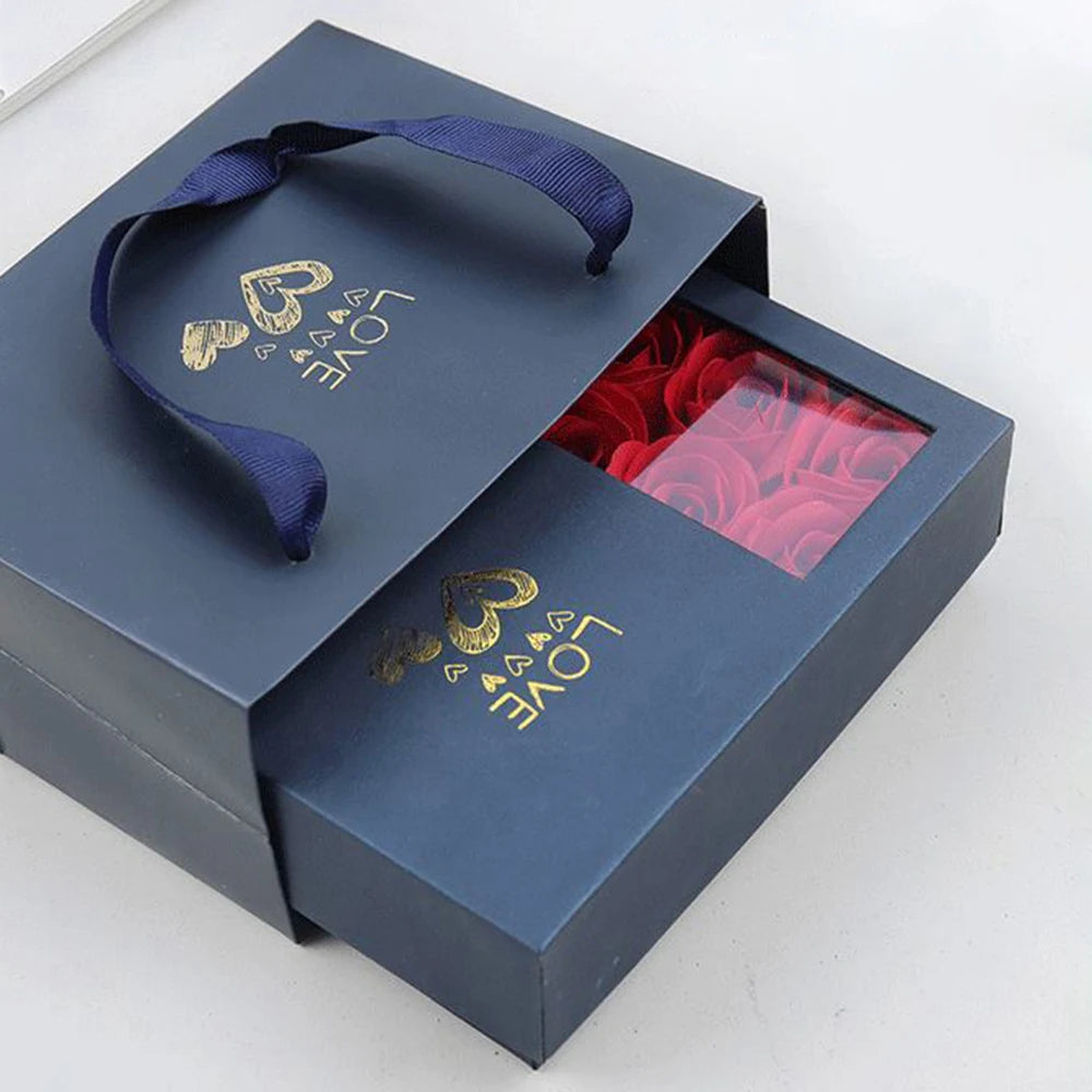 Jewelry Box Immortal Flower Jewelry Box Roses Window Valentine's Day Mother's Day Gift Box Ring Earrings Pendant Necklace Box