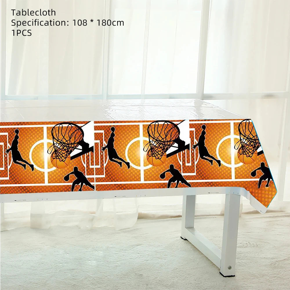 Basketball Theme Party Decorations  Disposable Tableware Set Baby Shower Favor Balloon Banner Tablecloth Kids Party Supplies