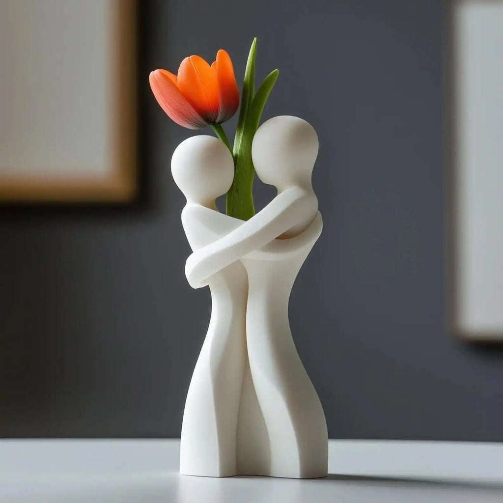 1 Piece of Heart-Shaped Hug Vase - Unique Heart-Shaped Design Home Decoration, Romantic Valentine's Day/Wedding/Anniversary Gift, Warm Centerpiece for the Living Room, Creative Gift for Girlfriend