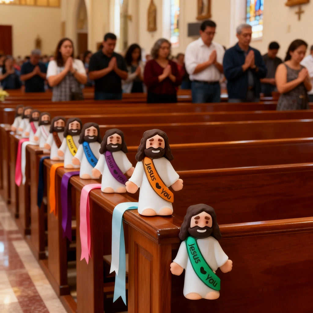 10/60pcs Mini Jesus Decorations Cartoon Statue Set for Holiday Party Scene Decor Festive Room Figurines Christmas Easter Gifts