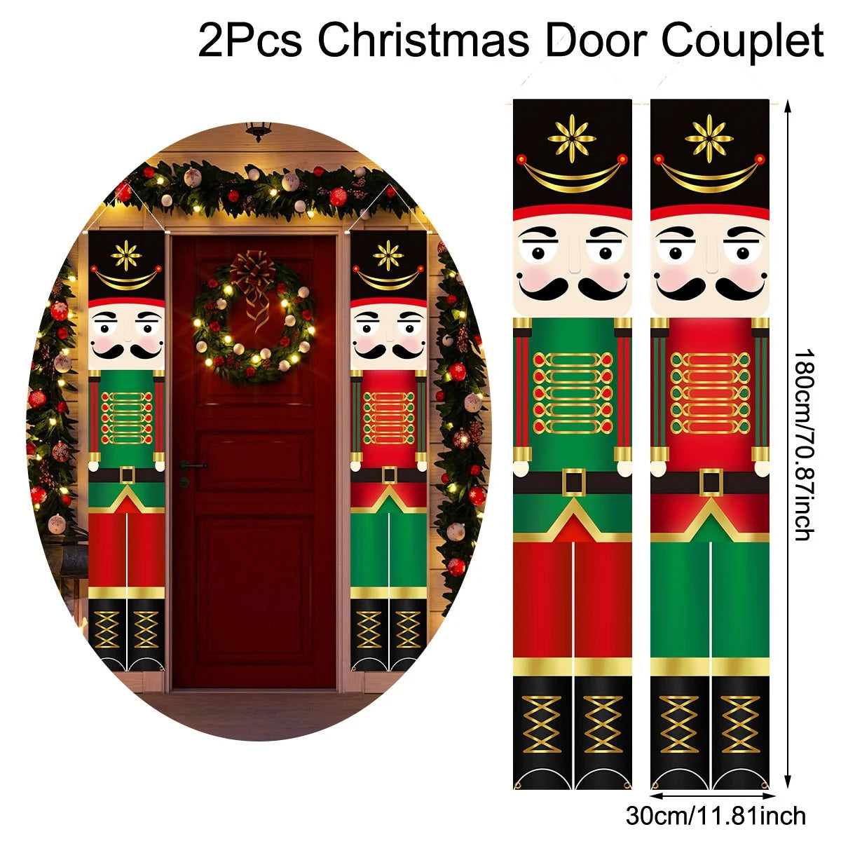 Merry Christmas Door Banner Decoration 2025 Christmas Decor for Home Xmas Hanging Ornaments Navidad Noel Gifts New Year 2026