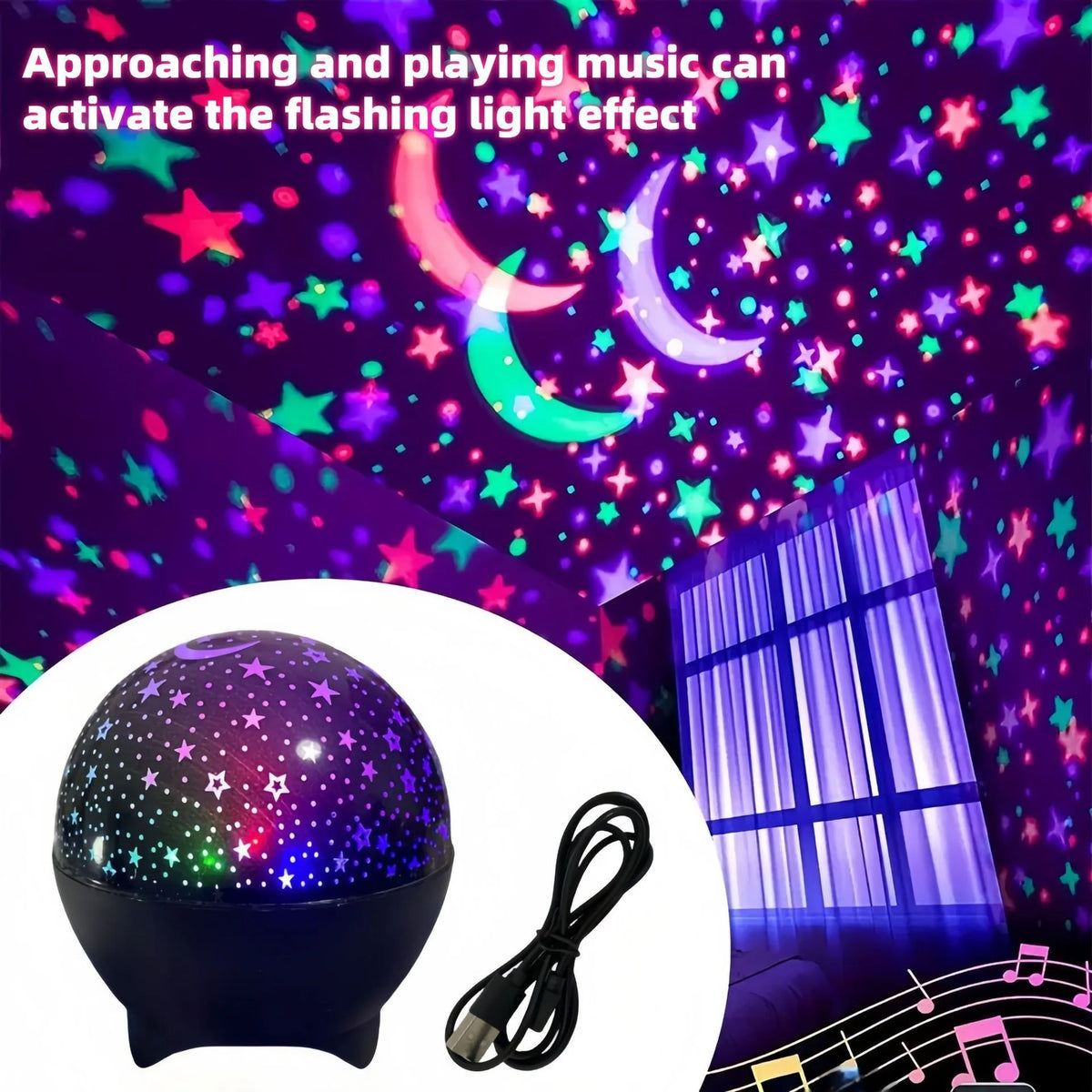 Galaxy Projection Night Light — RGB Starry Moon Projector Lamp