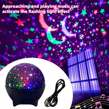 Galaxy Projection Night Light — RGB Starry Moon Projector Lamp