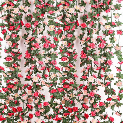250CM Artificial Rose Flowers for Wedding Home Room Decoration Autumn Garden Outdoor Arch Christmas Rattan DIY Fake Plants Vine