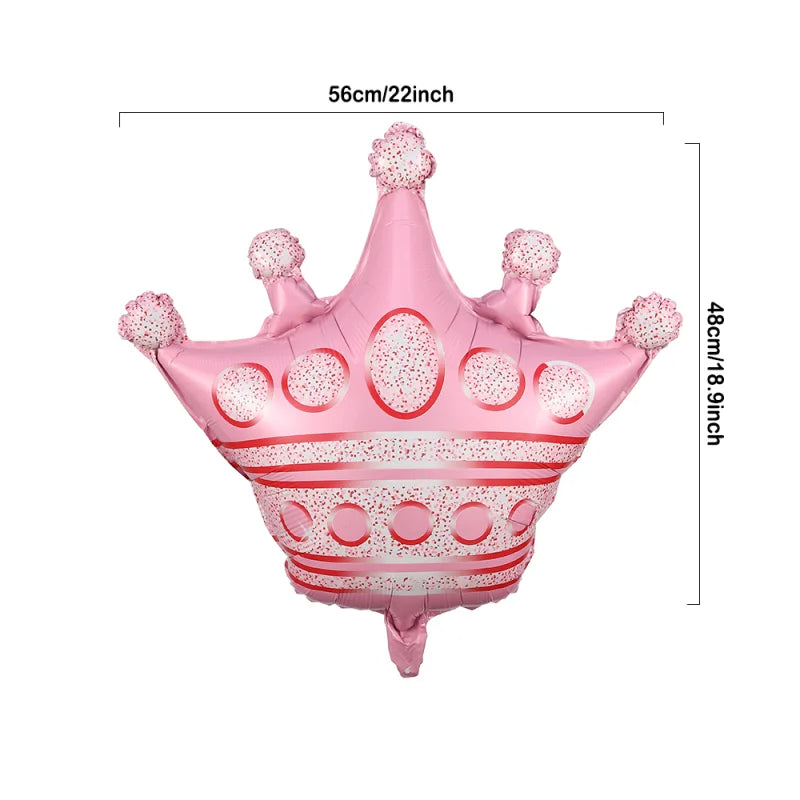 Princess Birthday Party Decor Pink Castle Carriage Crown Cat Birthday Cake Foil Balloon Girl Birthday Baby Shower Party Supplies