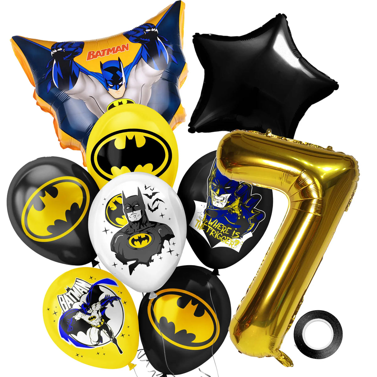 Hot New Anime Batman Balloons Set Birthday Party Decoration 1-9 Number Star Foil Balloon Kit Toys Party Supplies Kit Set