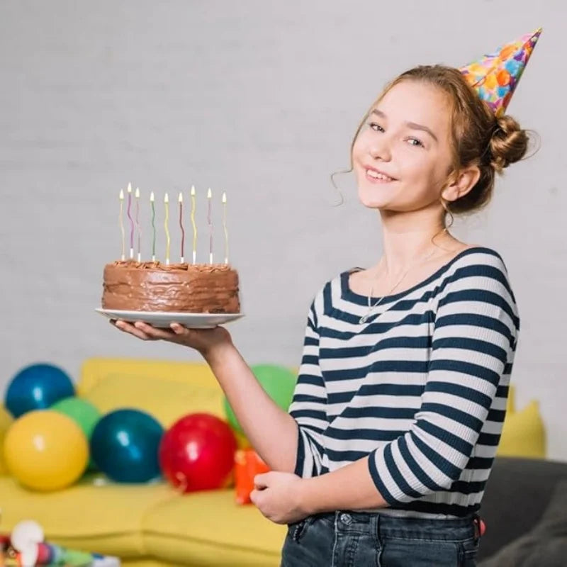 Birthday Cake Candles Smoke-Free Curved Cake Candles Curly Coil Candles Long For Birthday Cake Wedding Party Party Supplies