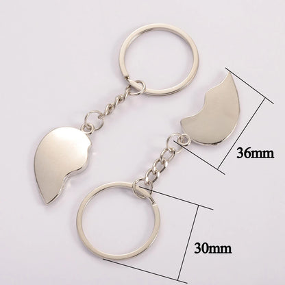 1Pair Couple Love Keychain  Heart Key Rings Lovers Love Key Chain for Jewelry Making DIY Birthday Souvenirs Valentine's Day Gift