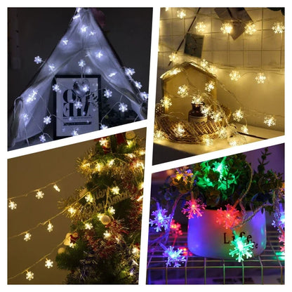 Snowflake Light String — USB LED Christmas Lights