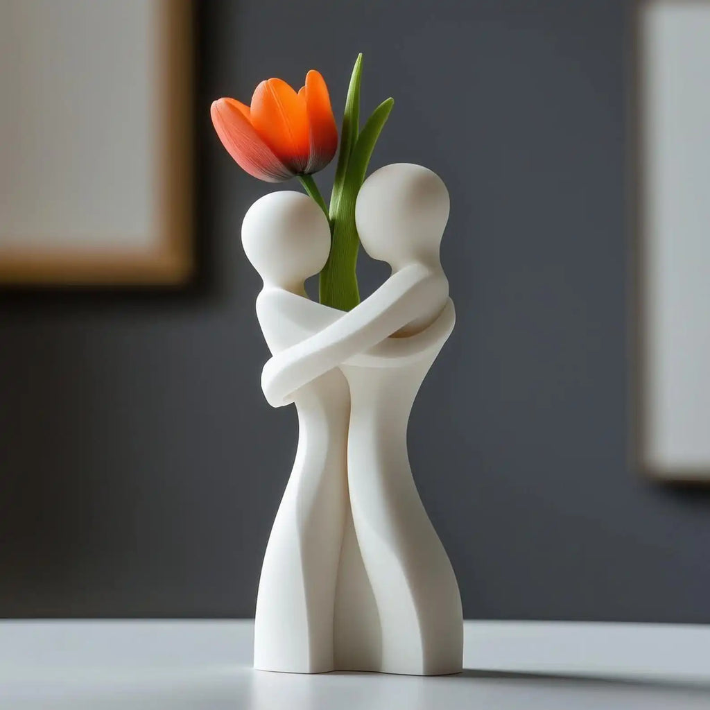 1 Piece of Heart-Shaped Hug Vase - Unique Heart-Shaped Design Home Decoration, Romantic Valentine's Day/Wedding/Anniversary Gift, Warm Centerpiece for the Living Room, Creative Gift for Girlfriend
