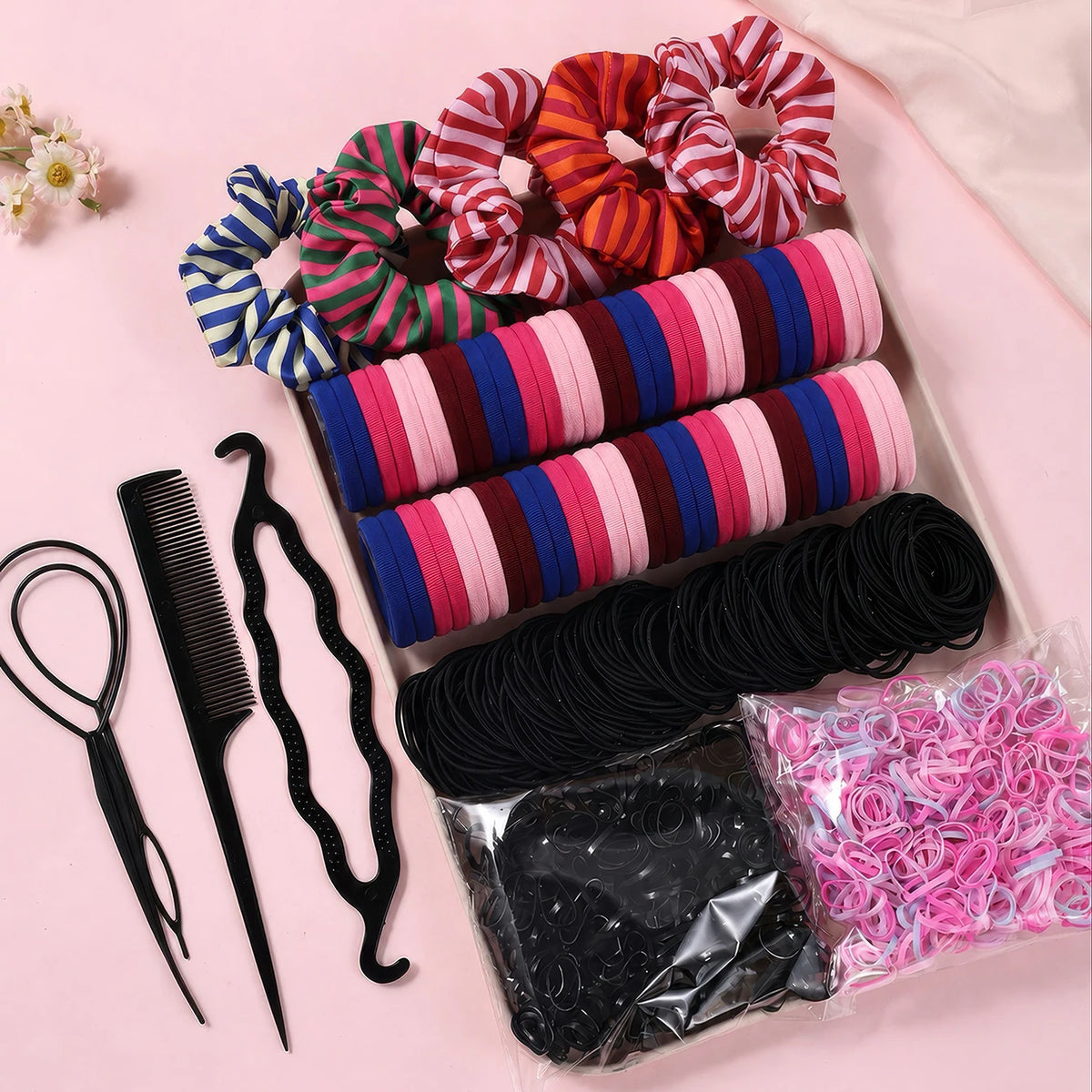 1109pcs Women Dark Hair Accessories Set