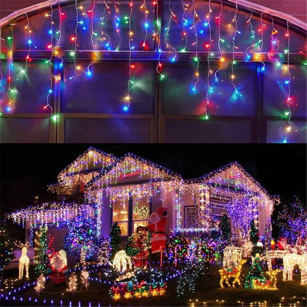 LED Curtain String Lights — Christmas Holiday Decorative Lights