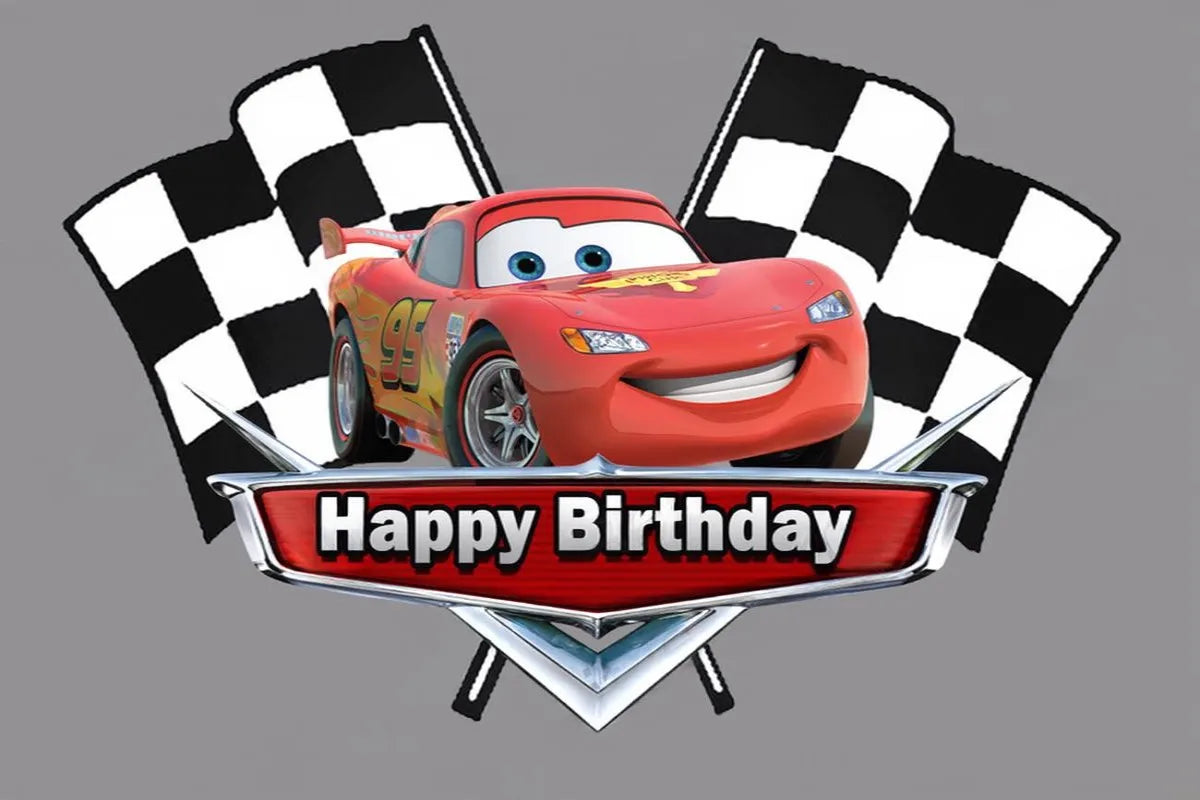 Photography Backdrop Cartoons Cars Theme For Kids Birthday Party Background Cake Table Decor Banner Can Be Customize Name