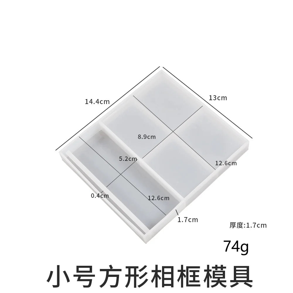 Crystal heart photo frame silicone mold, handmade DIY jewelry heart photo frame epoxy resin mold, mirror decoration tool