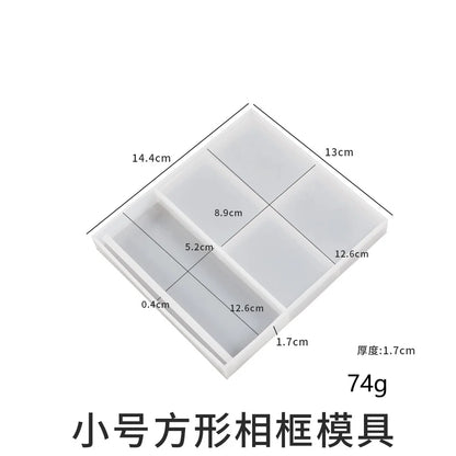 Crystal heart photo frame silicone mold, handmade DIY jewelry heart photo frame epoxy resin mold, mirror decoration tool