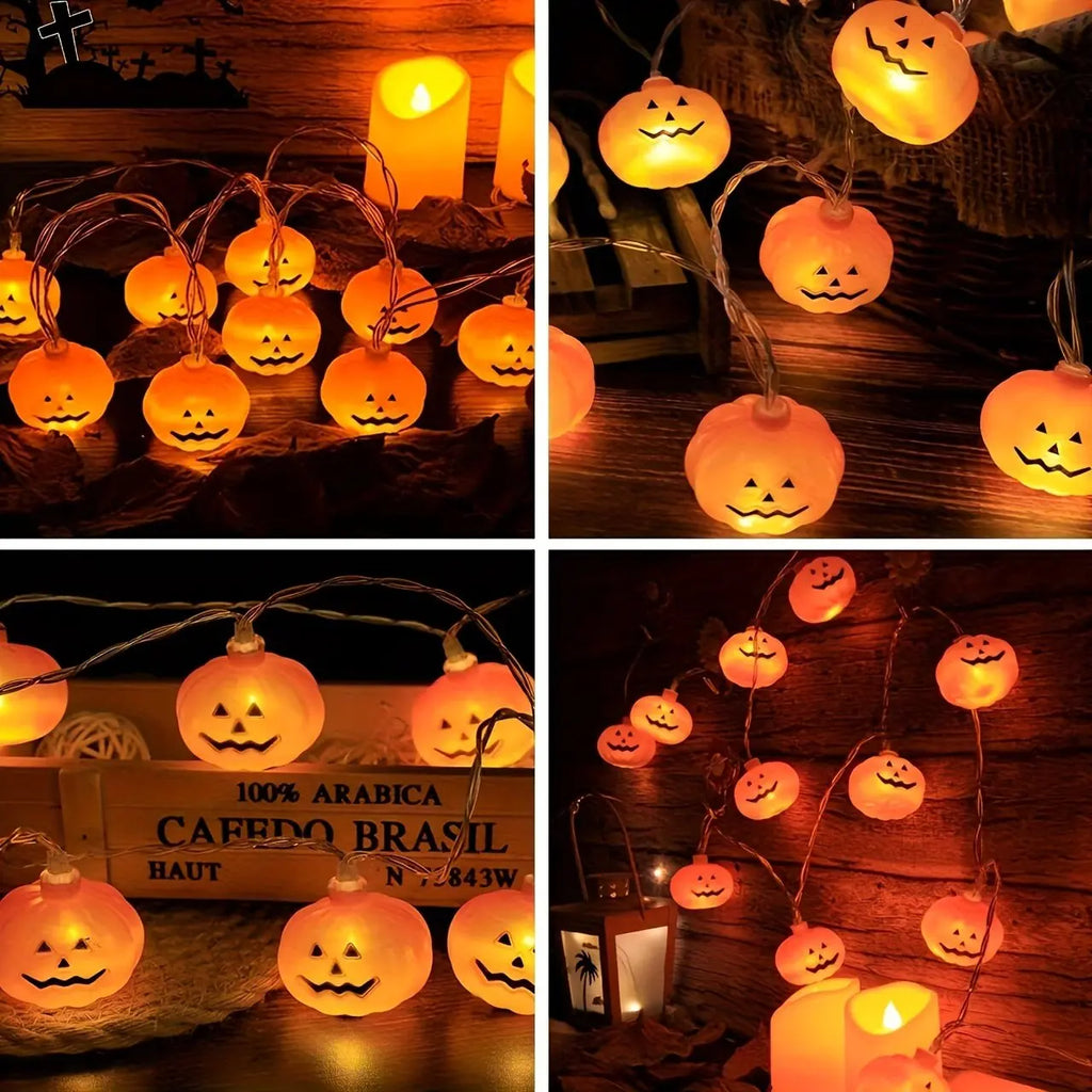 59.06i10LED Pumpkin String Lights for Halloween Room Party Decorations and Other Lighting Arrangements