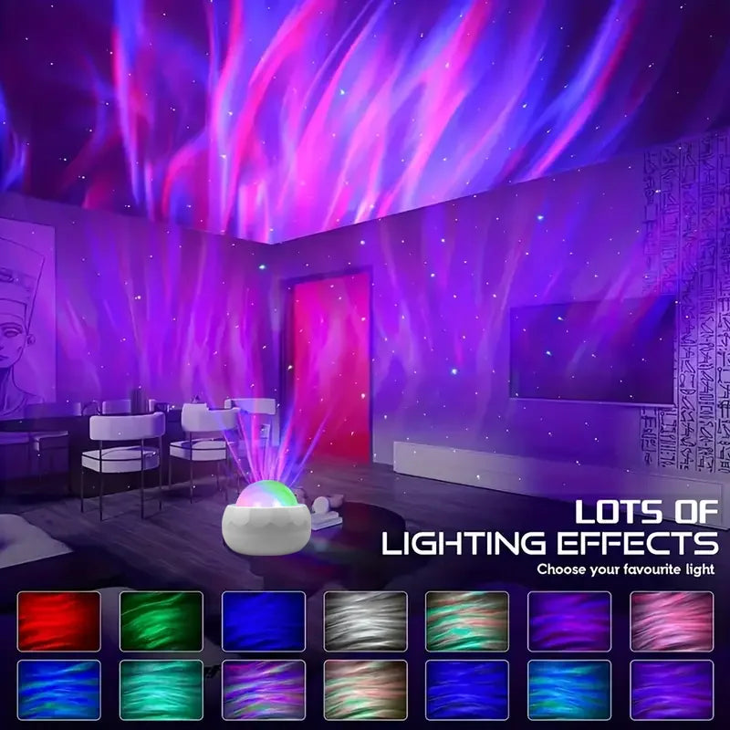 LED Aurora Galaxy Projector Night Light USB RGB 7-Mode 360° Rotating Starry Sky Light with Remote