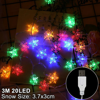 Snowflake LED Light Christmas Decoration — Hanging Garland