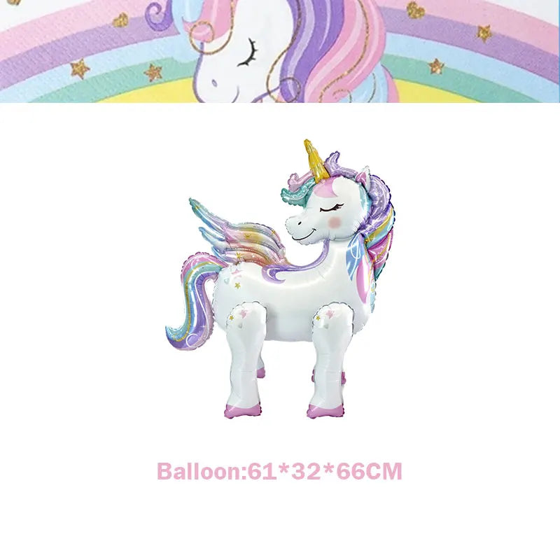Unicorn Girls Birthday Decoration Party Supplies Unicorn Theme Tableware Set Cup Plate Balloon Banner Gift  for Kids Party Favor
