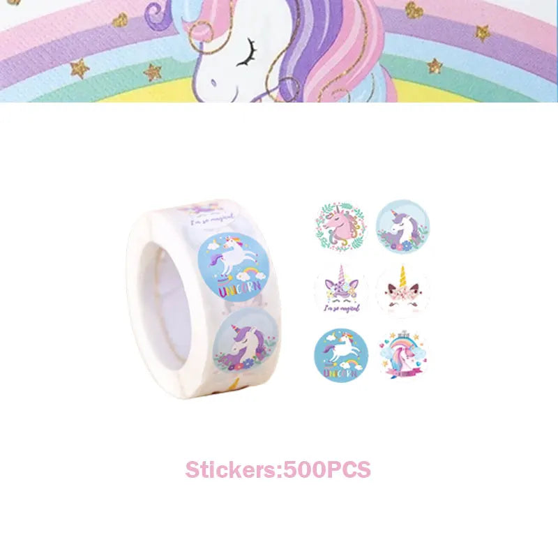 Unicorn Girls Birthday Decoration Party Supplies Unicorn Theme Tableware Set Cup Plate Balloon Banner Gift  for Kids Party Favor