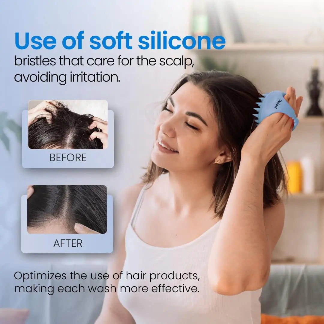Hair Scalp Massager Shampoo Brush  Scalp Exfoliator for Dandruff Removal for Hair Growth Wet Dry Scalp Exfoliator Brush