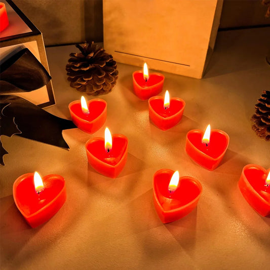9 Pcs Heart-shaped Scented Candles For Proposing, Birthdays, Weddings, Birthdays, And Candlelight Dinners