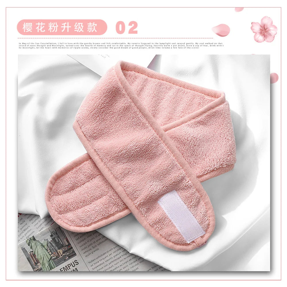 Spa Facial Headband Make Up Shower Wrap Head Terry Cloth Hair Band Adjustable Towel for Women Face Washing Bath Sport Headwear
