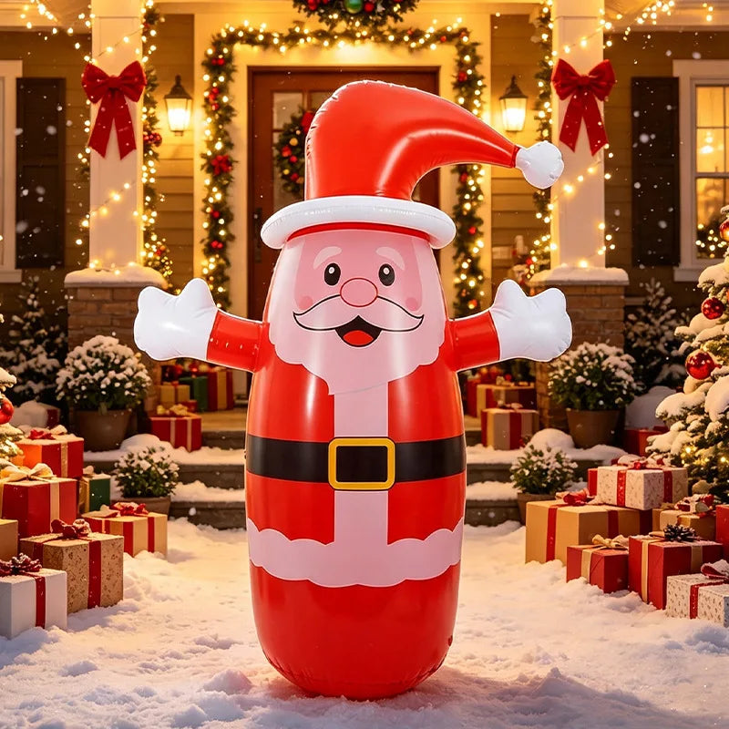 Halloween Outdoor Yard Decorations Inflatable Santa Claus Tumble Snowman Red Hat Ground Decoration Props Inflatable Sculptures