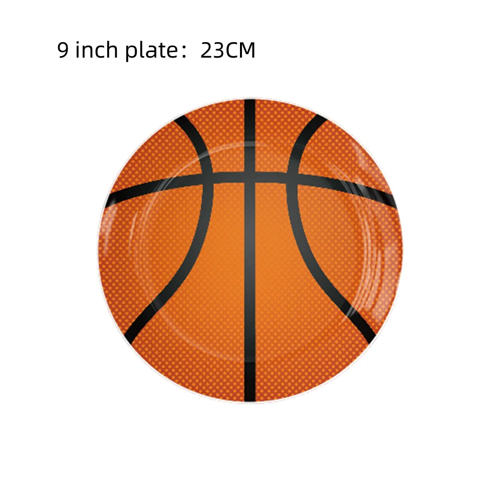 Basketball Theme Party Decorations  Disposable Tableware Set Baby Shower Favor Balloon Banner Tablecloth Kids Party Supplies