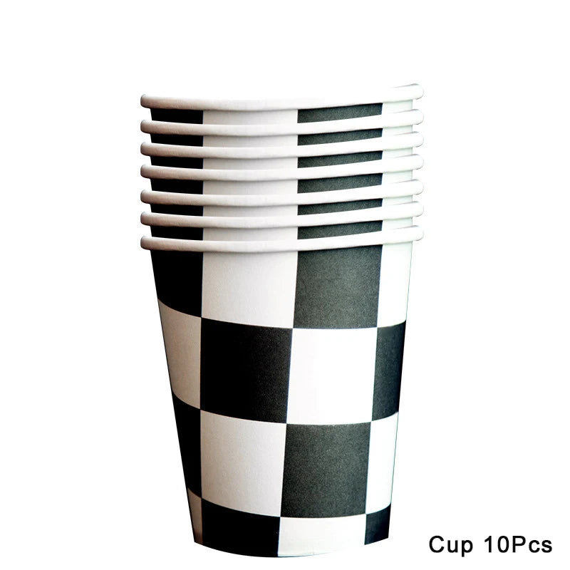 Wheel Racing Car Party Cake Decor Tire Cupcake Topper Mini Checkered Racing Flag Cupcake Toppers Racing Theme Party Supplies