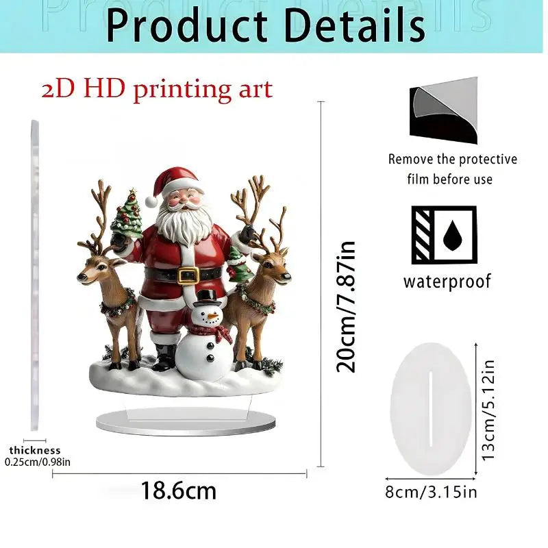 Santa Claus Tabletop Decoration With Base 2D