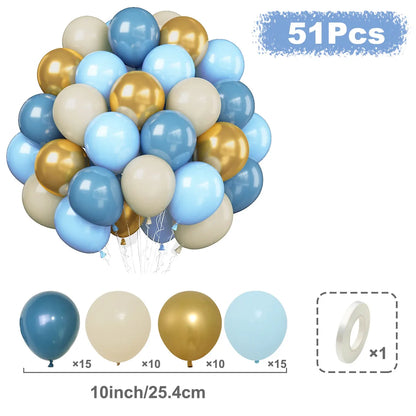 31/36/37/51/101Pcs Metallic Balloons Pearl Latex Balloon Gold Confetti Balloons for Birthday Weddings Baby Shower Party Decor