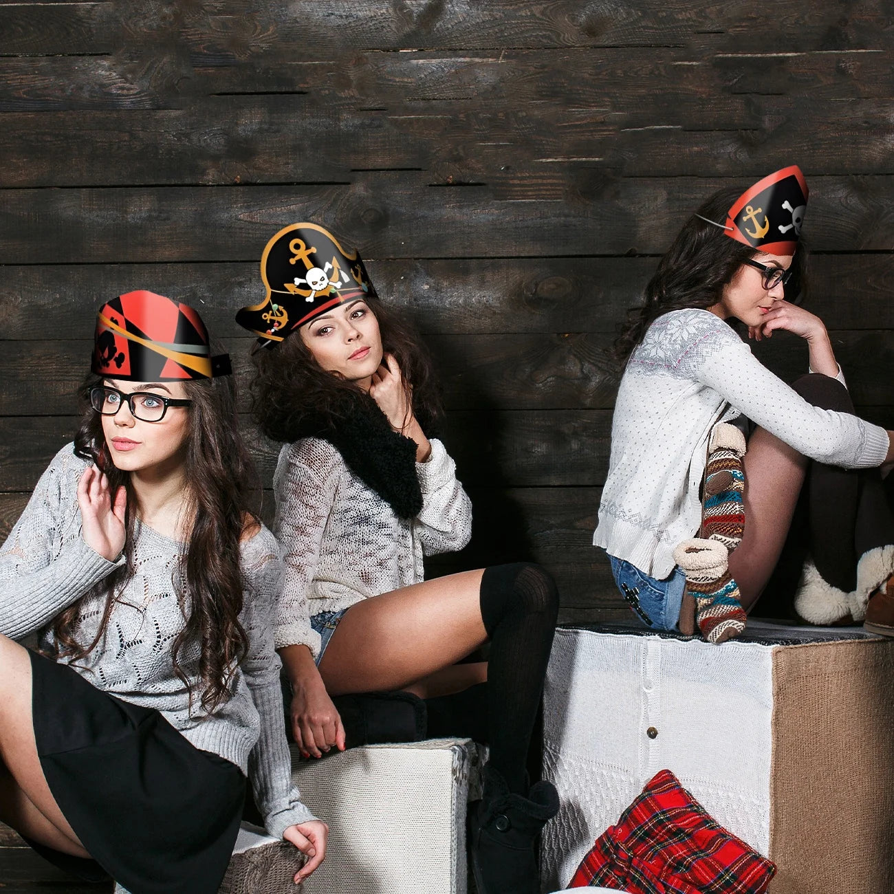 Pirate Party Hats Birthday Hats Pirate Costume Cap Accessories Paper Crown Pirate Party Photobooth Props Pirates Theme Birthday
