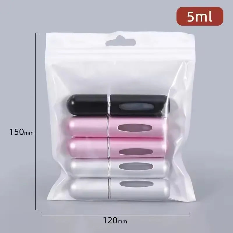 5Pcs 5ML Portable Mini Refillable Perfume Atomizer Bottle Refillable Spray Scent Pump Case Empty Container Tools