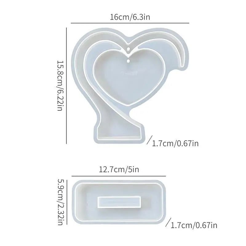 New Heart-shaped Photo Frame Pendulum Base Silicone Mold, DIY Crystal Epoxy Resin Mold, DIY Photo Frame Ornament.