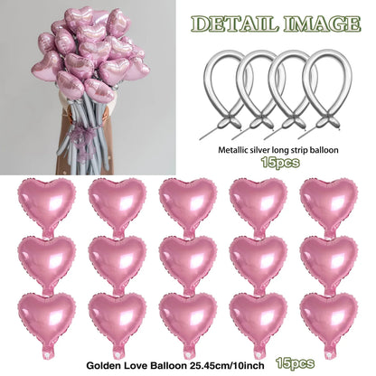Love balloon bouquet set, red and green latex DIY long balloons forAnniversary, Wedding, Valentine's Day,birthday parties