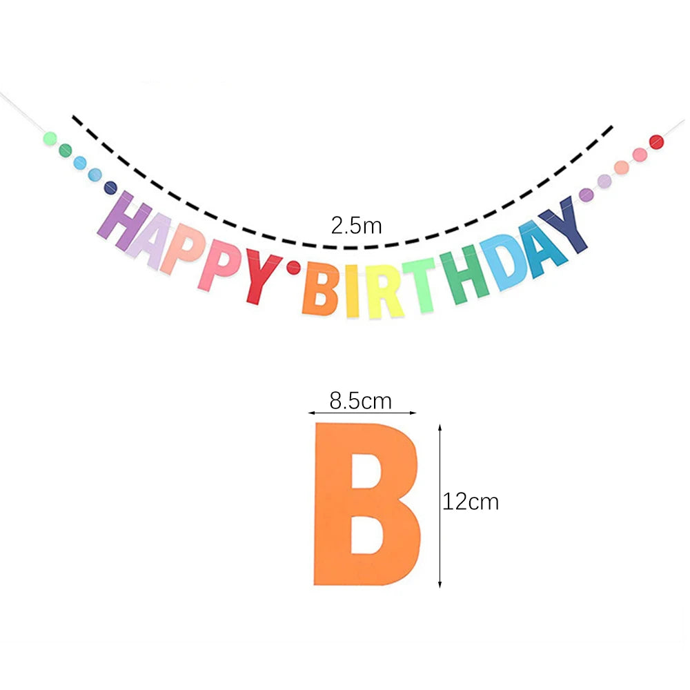 Happy Birthday Banners Gold Pink Letters Flag Banner Hanging Ornament Spiral Decoration for Kids Birthday Party Decor Supplies