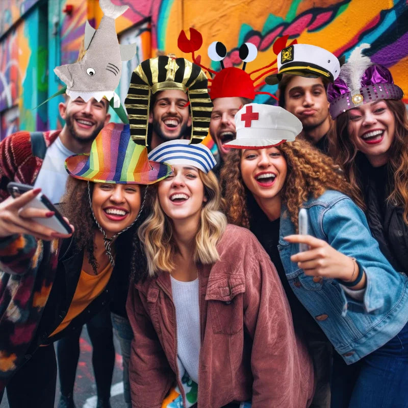 12/24Pcs Assorted Funny Hats Crazy Party Hats for Photo Booth Props Carnival Dress Up Birthdays Parties