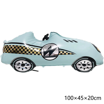 Racing Car Balloon Traffic Cone Balloon Tire Wheel Balloons Black White Checkered Race car Theme Kids Birthday party Decorations