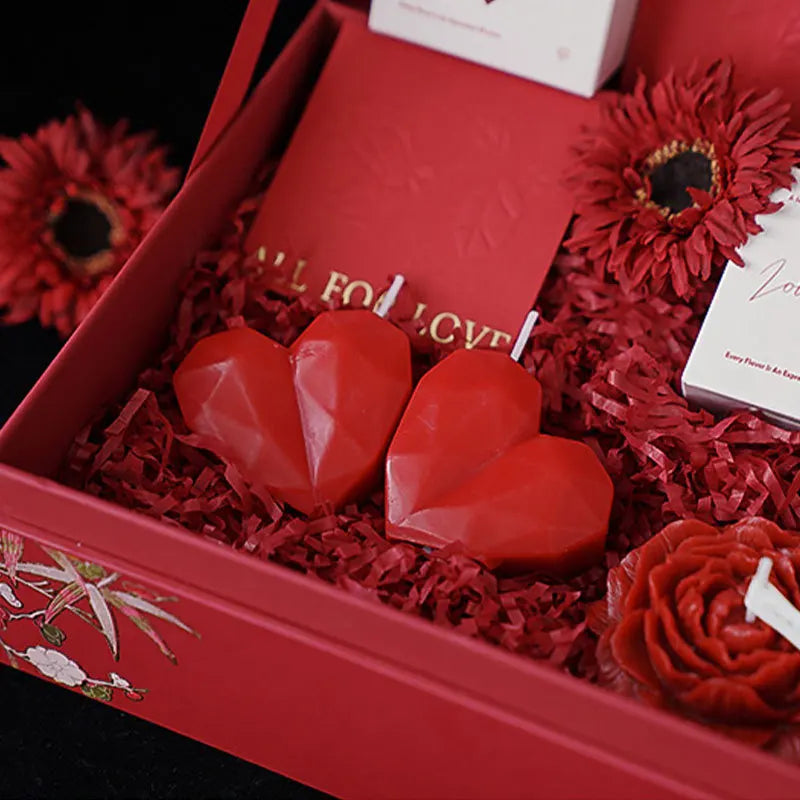 1/2/4pc 3D Heart-shaped Love Candles Valentine's Day Romantic Gift Handmade Aromatherapy Candle Wedding Home Decor Photo Prop