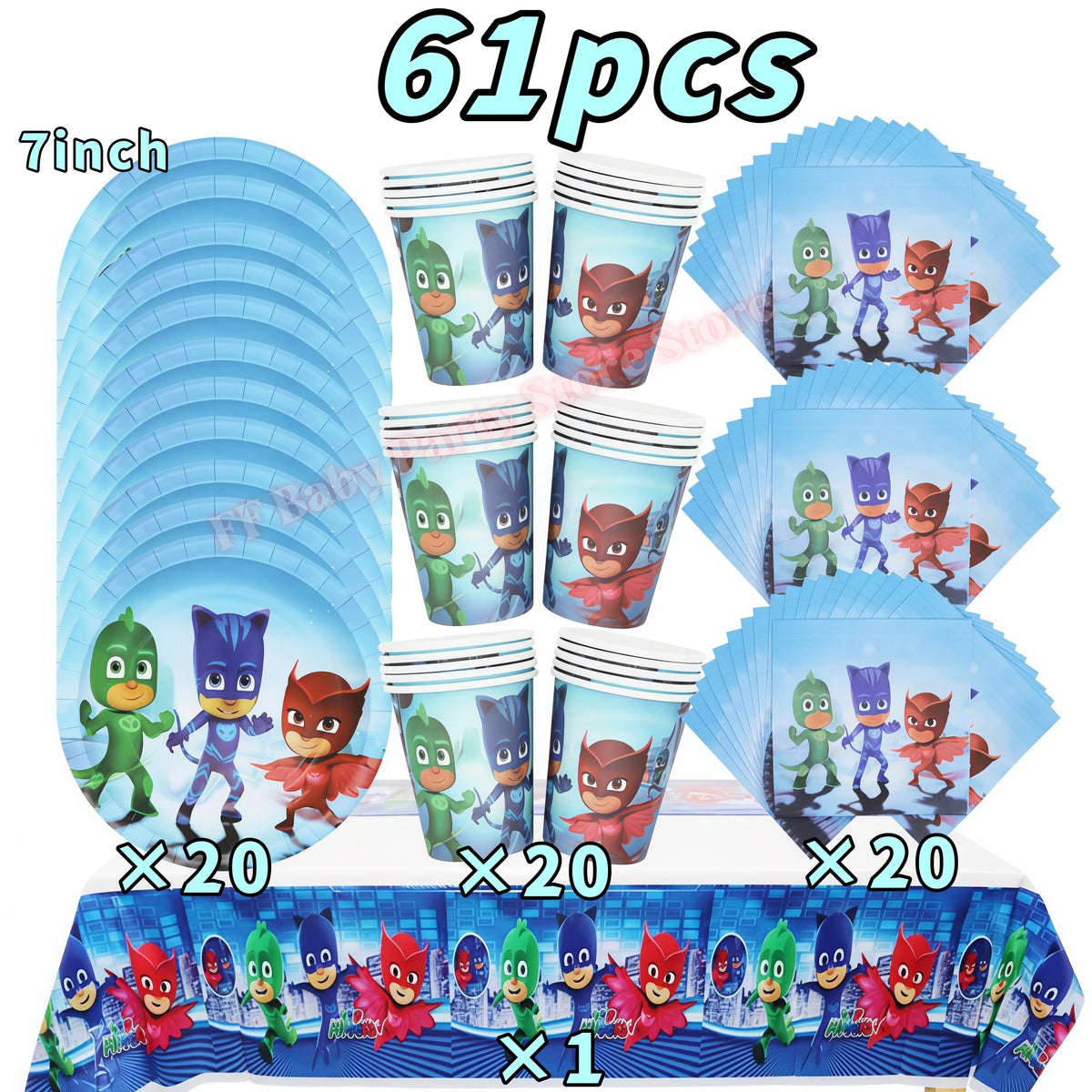 Super Hero PJed Mask Birthday Party Decoration Kids Boys Party Favors Plate Cup Balloon Banner Baby Shower Event Supplies Gifts