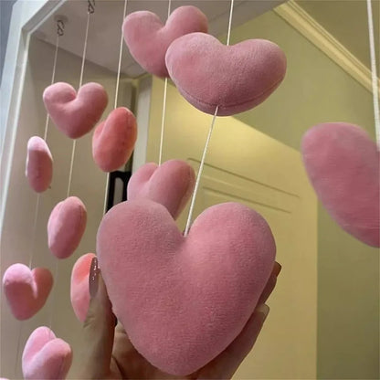 Romantic Heart Shaped Door Hanging Curtain Korean Style String Pendant Partition Door Curtain Bedroom Decoration Accessories