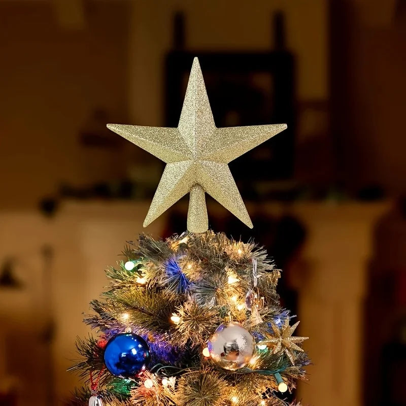 3D Glitter Star Christmas Tree Topper
